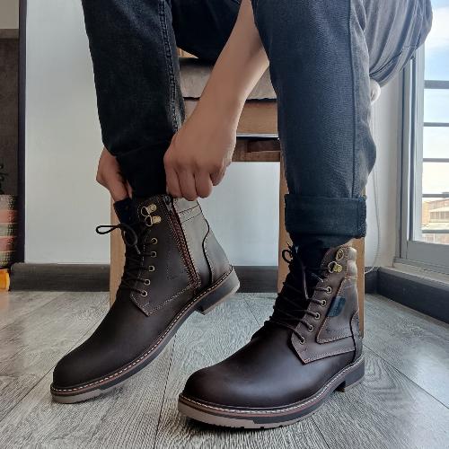 Botas de cuero para hombre on sale